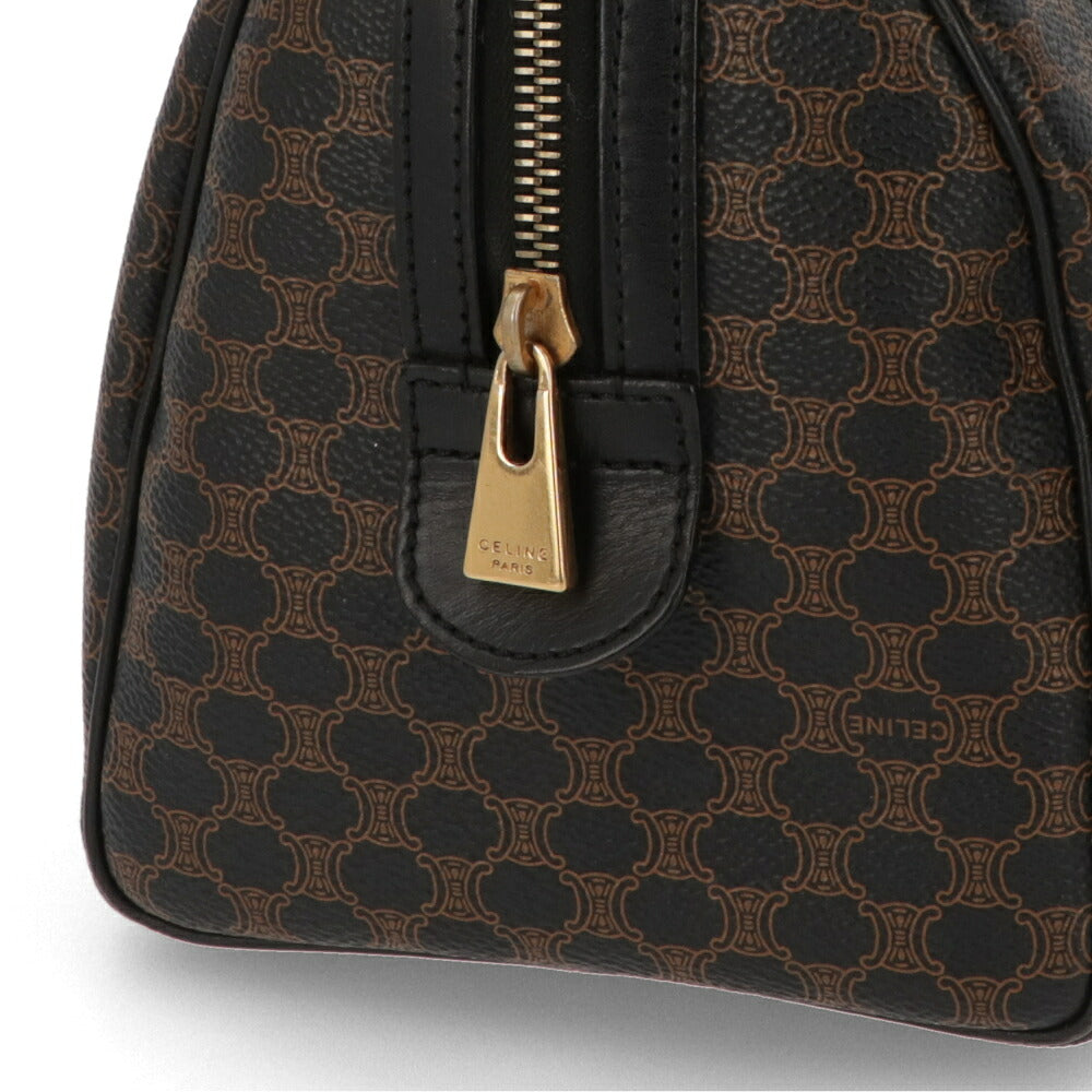 【中古/Bランク】 CELINE セリーヌ レディース バッグ ハンドバッグ マカダム ブラウン×ブラック系 レザー シリアルあり モノグラム トリオンフ