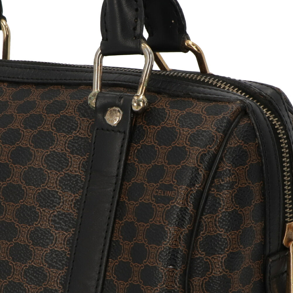 【中古/Bランク】 CELINE セリーヌ レディース バッグ ハンドバッグ マカダム ブラウン×ブラック系 レザー シリアルあり モノグラム トリオンフ