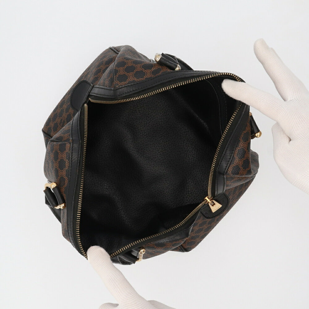 【中古/Bランク】 CELINE セリーヌ レディース バッグ ハンドバッグ マカダム ブラウン×ブラック系 レザー シリアルあり モノグラム トリオンフ