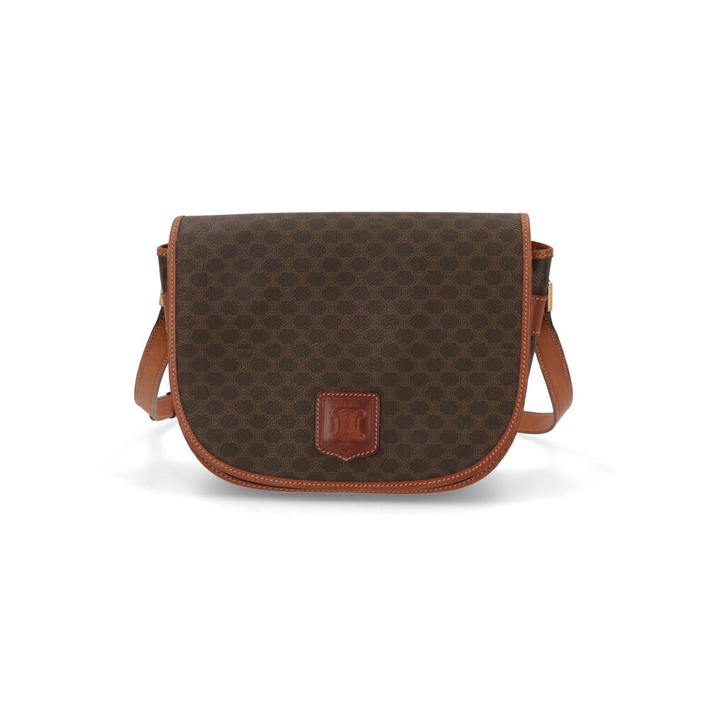 【中古/Bランク】 CELINE セリーヌ レディース バッグ ショルダーバッグ マカダム ブラウン系 レザー シリアルあり モノグラム