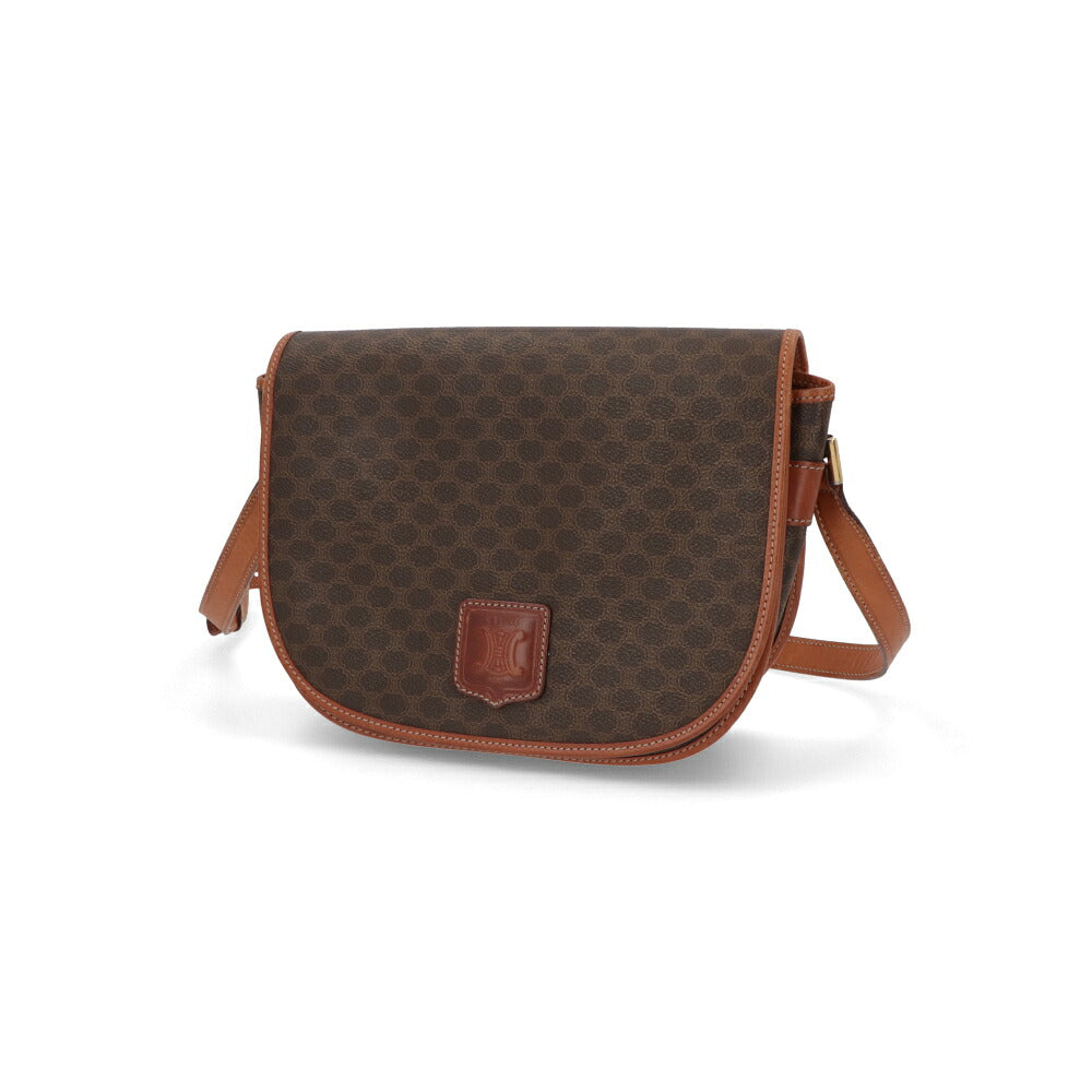 【中古/Bランク】 CELINE セリーヌ レディース バッグ ショルダーバッグ マカダム ブラウン系 レザー シリアルあり モノグラム