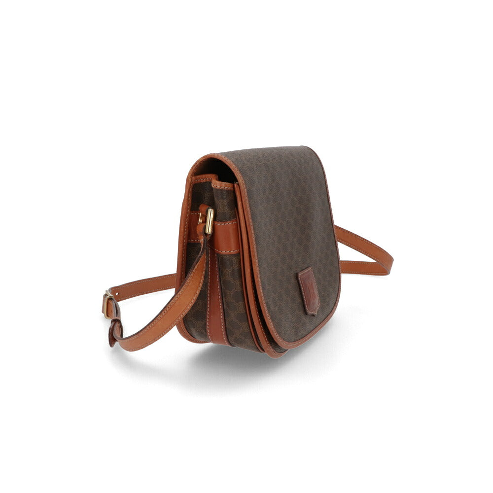 【中古/Bランク】 CELINE セリーヌ レディース バッグ ショルダーバッグ マカダム ブラウン系 レザー シリアルあり モノグラム