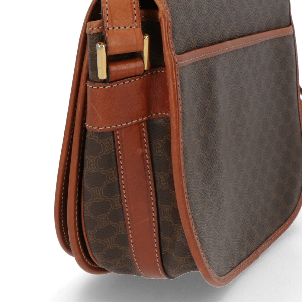【中古/Bランク】 CELINE セリーヌ レディース バッグ ショルダーバッグ マカダム ブラウン系 レザー シリアルあり モノグラム