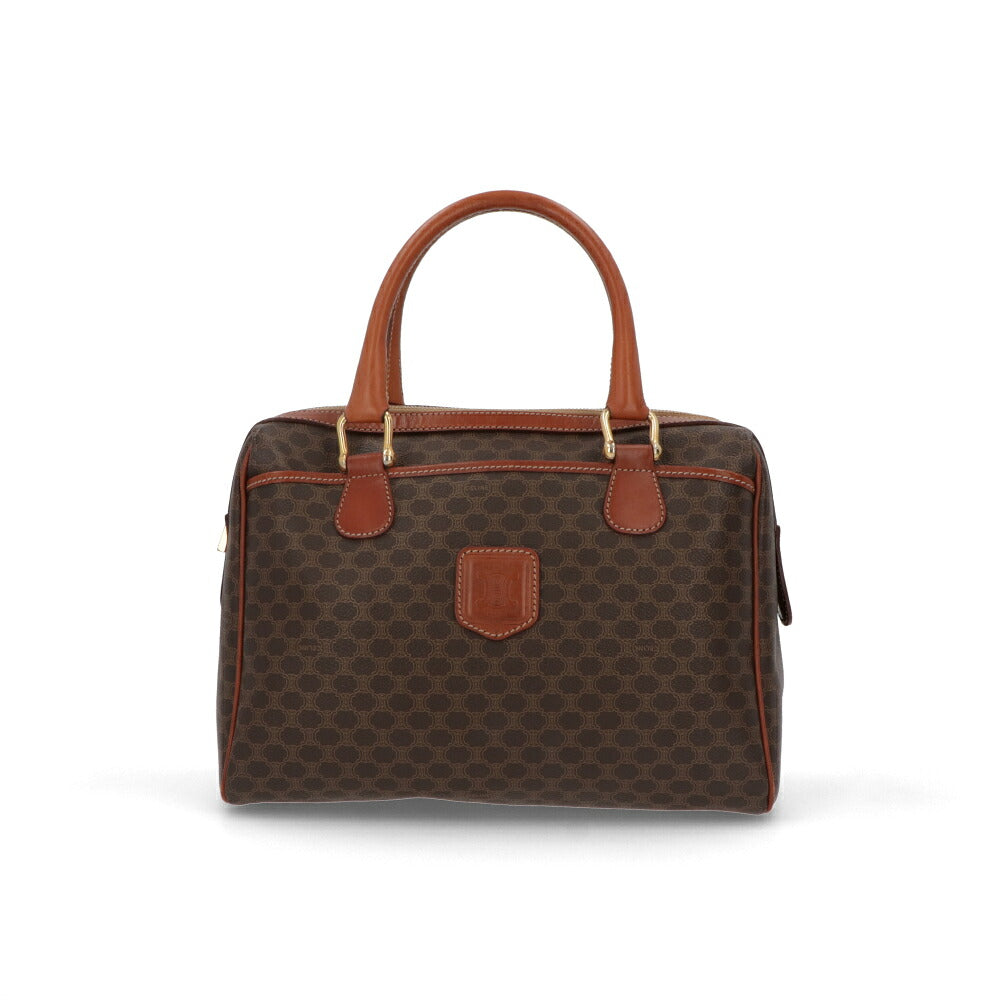 【中古/Bランク】 CELINE セリーヌ レディース バッグ ハンドバッグ マカダム ブラウン系 レザー シリアルあり マカダム ボストンバッグ