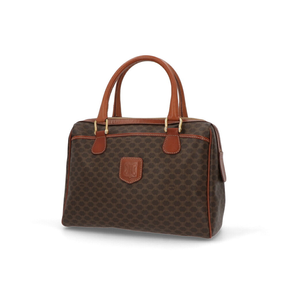 【中古/Bランク】 CELINE セリーヌ レディース バッグ ハンドバッグ マカダム ブラウン系 レザー シリアルあり マカダム ボストンバッグ