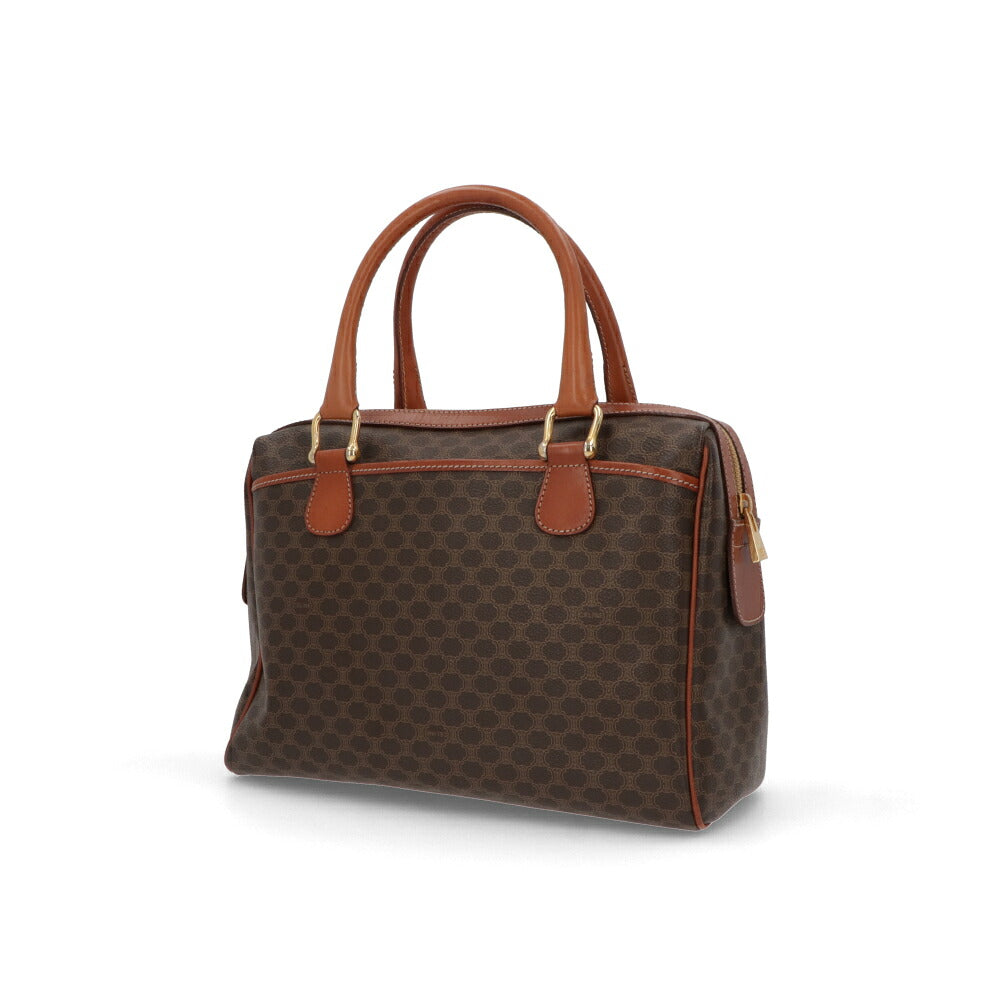 【中古/Bランク】 CELINE セリーヌ レディース バッグ ハンドバッグ マカダム ブラウン系 レザー シリアルあり マカダム ボストンバッグ