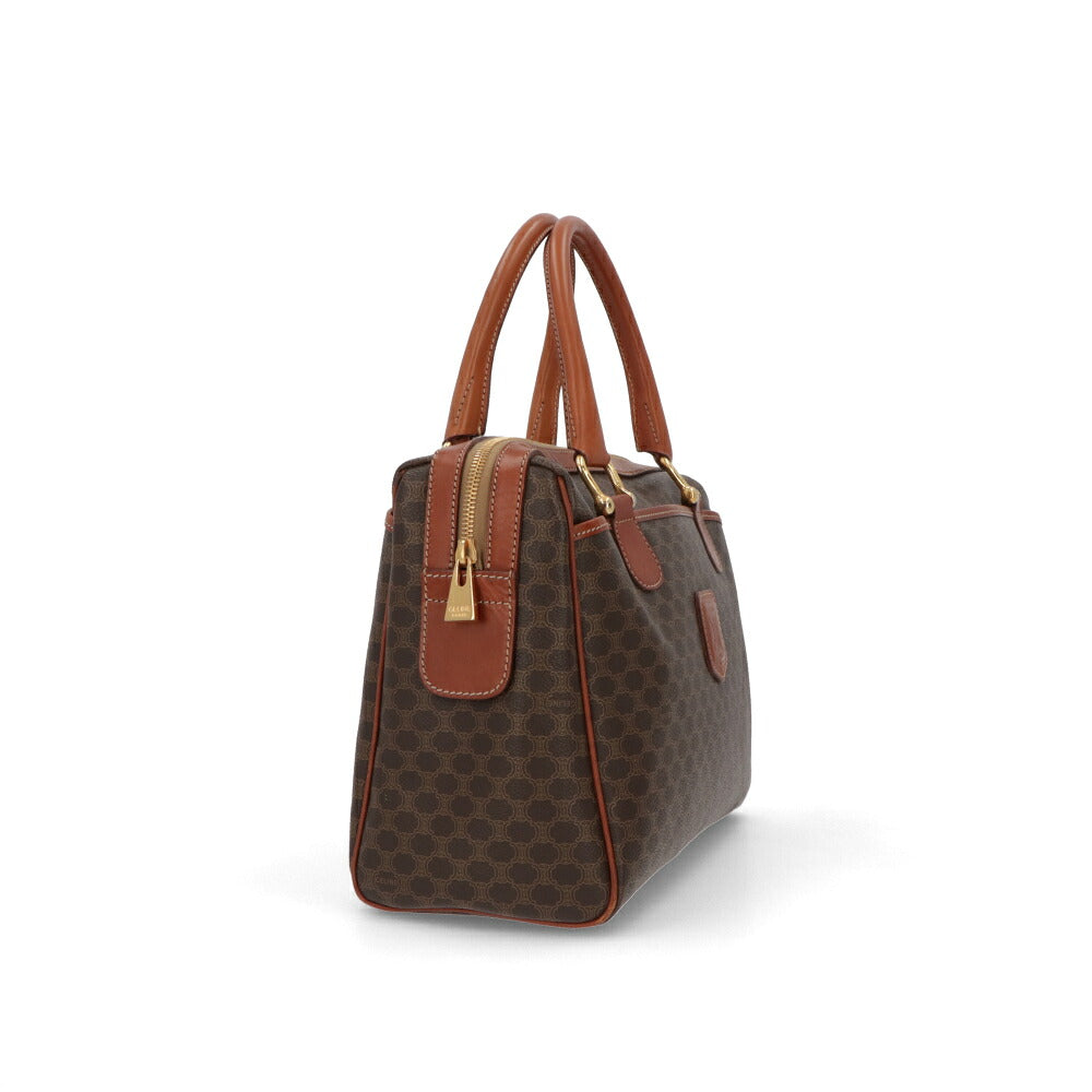【中古/Bランク】 CELINE セリーヌ レディース バッグ ハンドバッグ マカダム ブラウン系 レザー シリアルあり マカダム ボストンバッグ