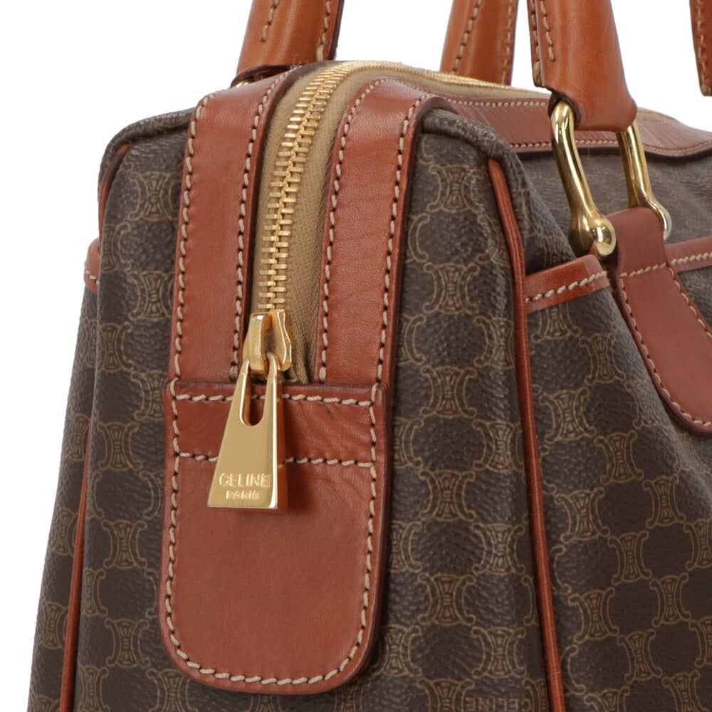 【中古/Bランク】 CELINE セリーヌ レディース バッグ ハンドバッグ マカダム ブラウン系 レザー シリアルあり マカダム ボストンバッグ