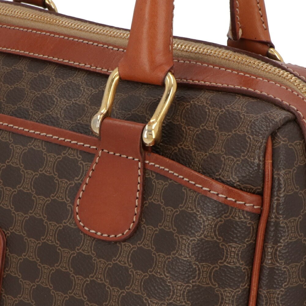 【中古/Bランク】 CELINE セリーヌ レディース バッグ ハンドバッグ マカダム ブラウン系 レザー シリアルあり マカダム ボストンバッグ