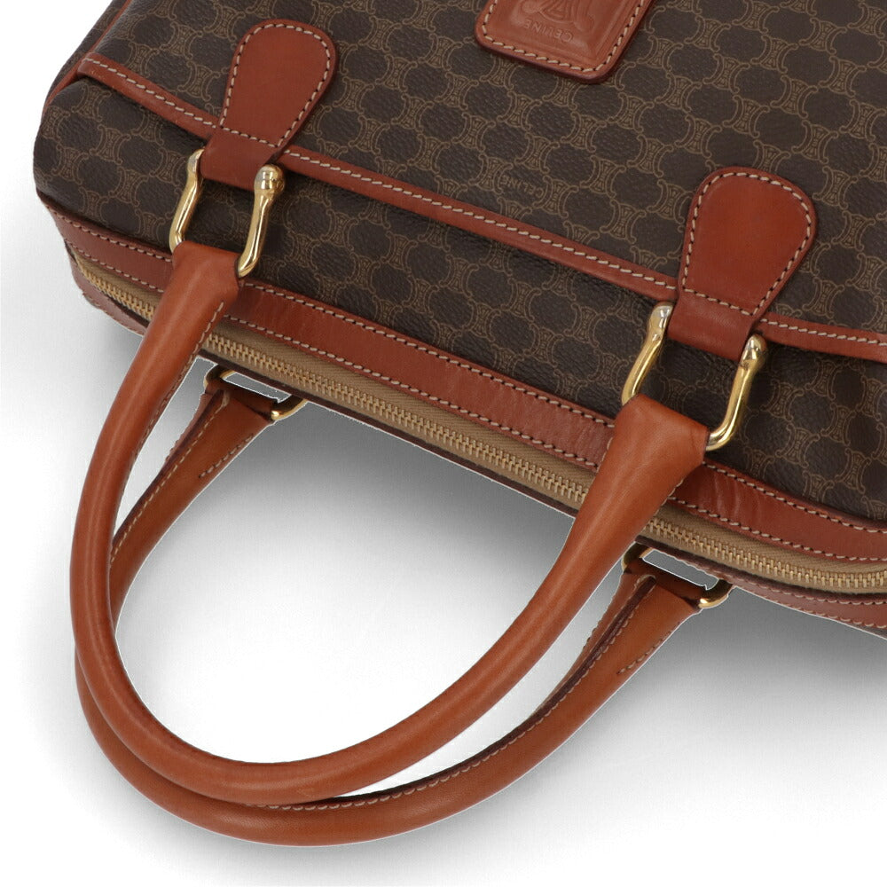 【中古/Bランク】 CELINE セリーヌ レディース バッグ ハンドバッグ マカダム ブラウン系 レザー シリアルあり マカダム ボストンバッグ