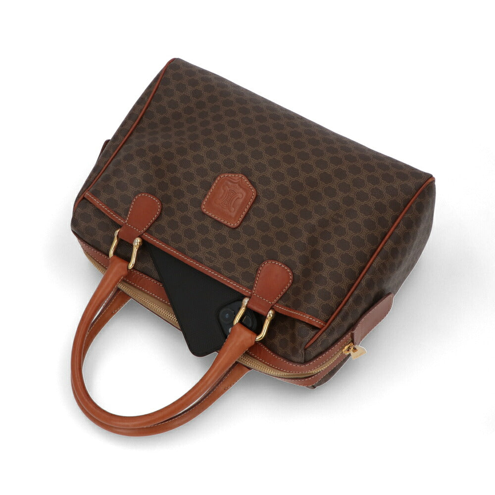 【中古/Bランク】 CELINE セリーヌ レディース バッグ ハンドバッグ マカダム ブラウン系 レザー シリアルあり マカダム ボストンバッグ