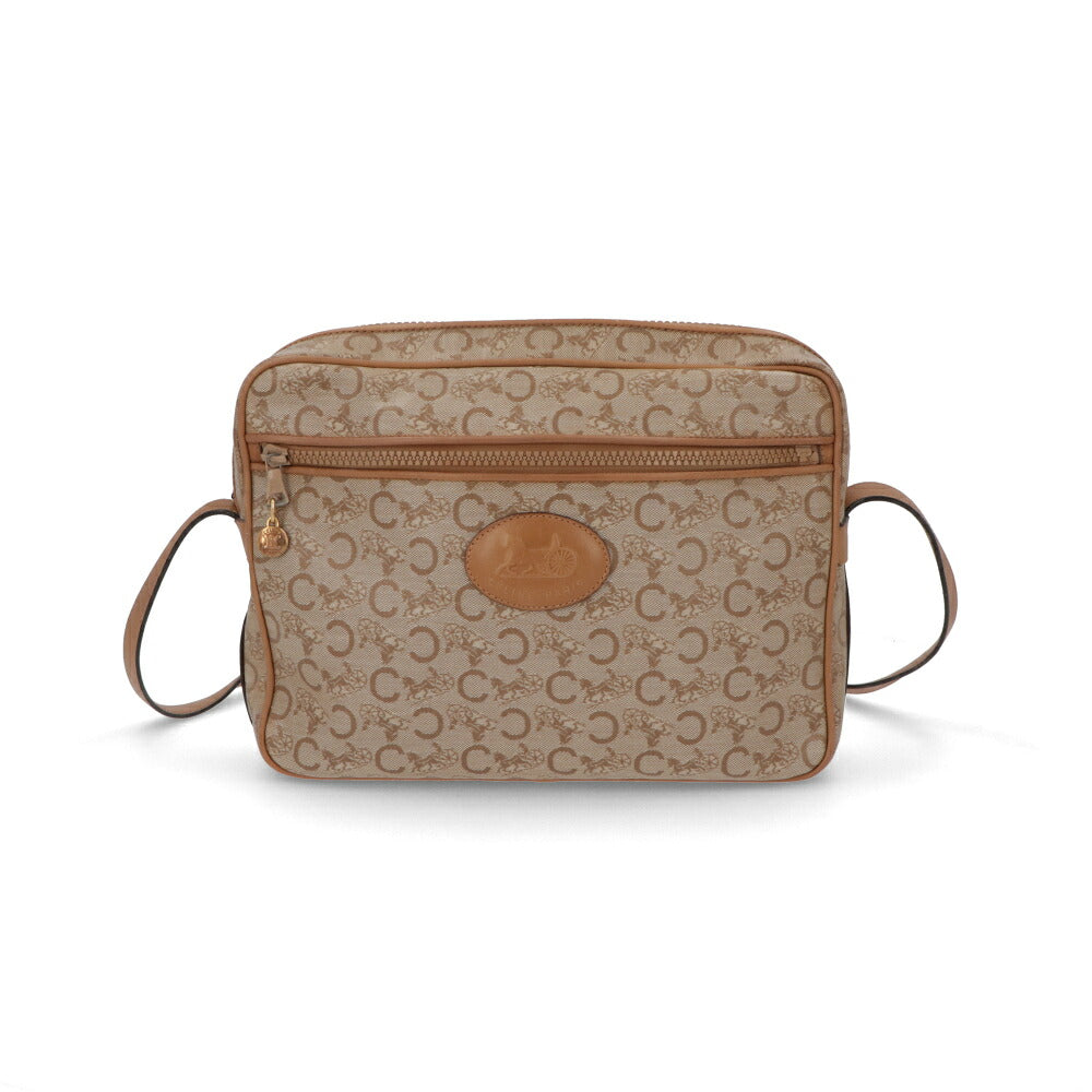 【中古/Bランク】 CELINE セリーヌ レディース バッグ ショルダーバッグ マカダム ベージュ系 レザー シリアルあり マカダム ヴィンテージ
