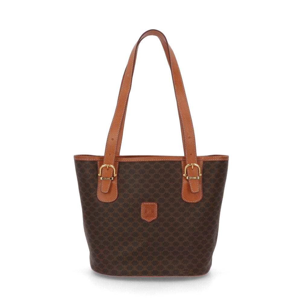 【中古/Bランク】 CELINE セリーヌ レディース バッグ ハンドバッグ マカダム ブラウン系 PVCレザー シリアルあり ヴィンテージ MC97/2