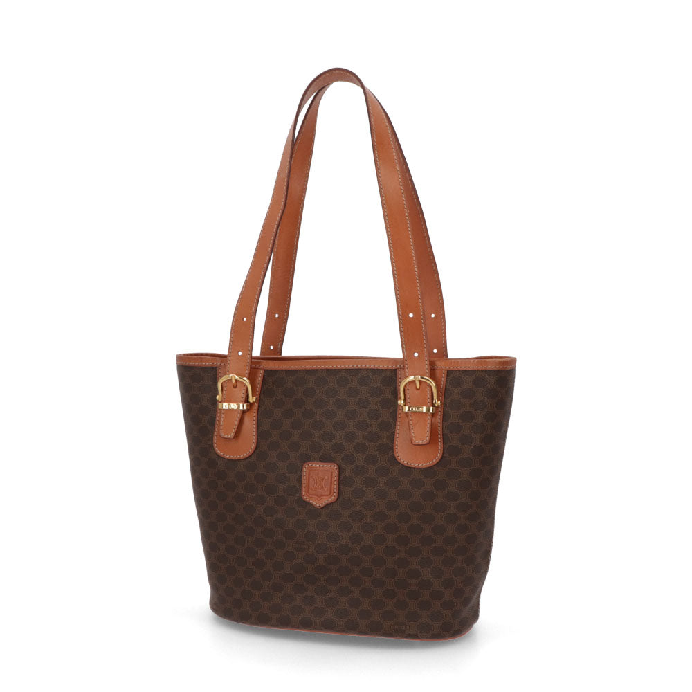 【中古/Bランク】 CELINE セリーヌ レディース バッグ ハンドバッグ マカダム ブラウン系 PVCレザー シリアルあり ヴィンテージ MC97/2
