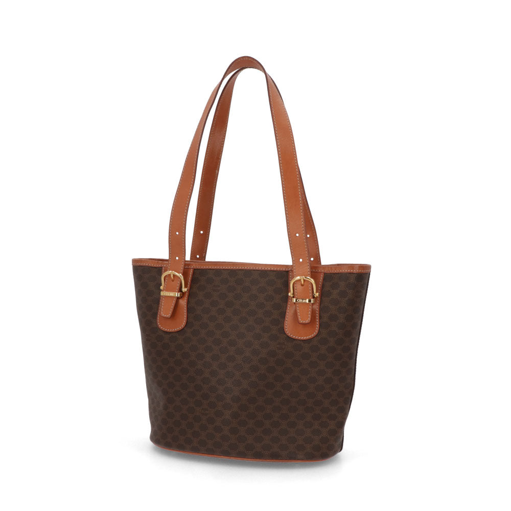 【中古/Bランク】 CELINE セリーヌ レディース バッグ ハンドバッグ マカダム ブラウン系 PVCレザー シリアルあり ヴィンテージ MC97/2