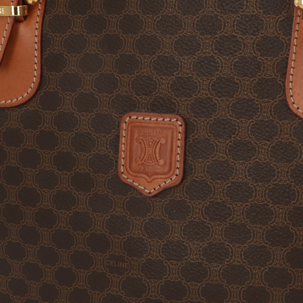 【中古/Bランク】 CELINE セリーヌ レディース バッグ ハンドバッグ マカダム ブラウン系 PVCレザー シリアルあり ヴィンテージ MC97/2