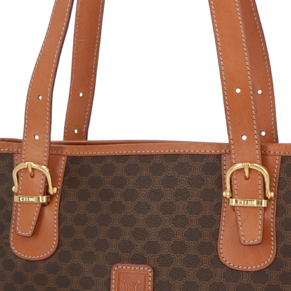 【中古/Bランク】 CELINE セリーヌ レディース バッグ ハンドバッグ マカダム ブラウン系 PVCレザー シリアルあり ヴィンテージ MC97/2
