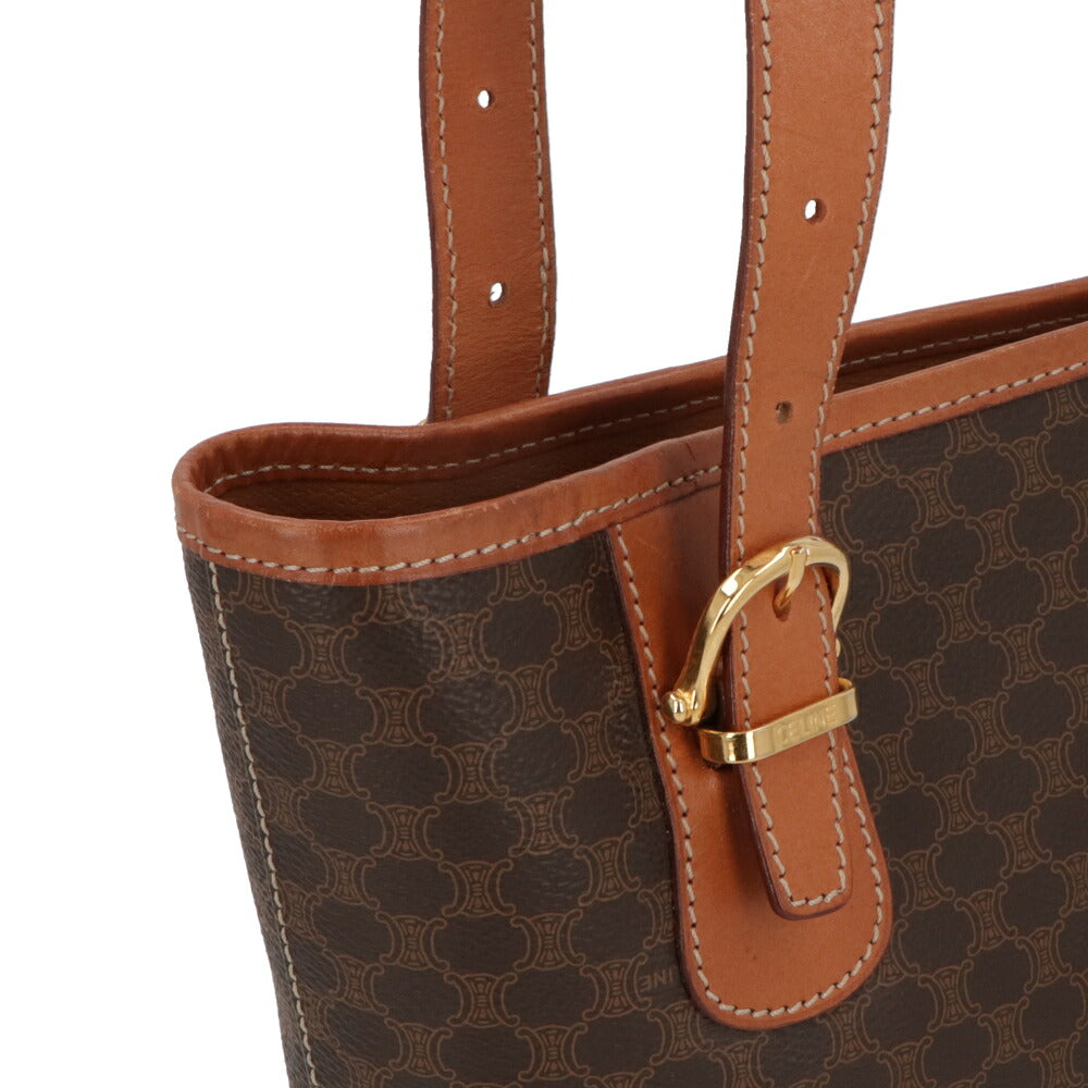【中古/Bランク】 CELINE セリーヌ レディース バッグ ハンドバッグ マカダム ブラウン系 PVCレザー シリアルあり ヴィンテージ MC97/2