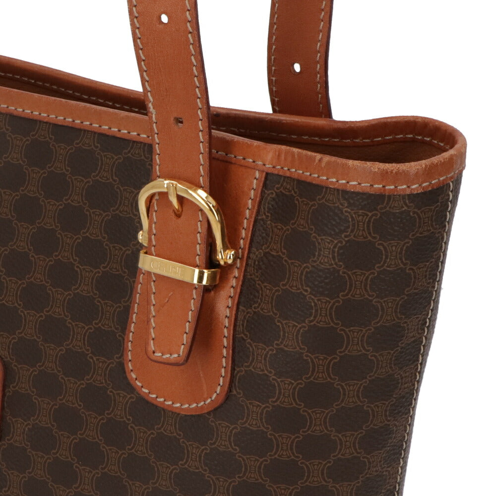 【中古/Bランク】 CELINE セリーヌ レディース バッグ ハンドバッグ マカダム ブラウン系 PVCレザー シリアルあり ヴィンテージ MC97/2