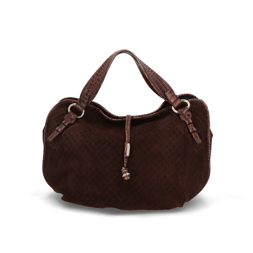 【中古/ABランク】CELINE セリーヌ レディース トートバッグ ビタースウィート ブラウン系 スウェード シリアルあり 総柄 トリオンフ
