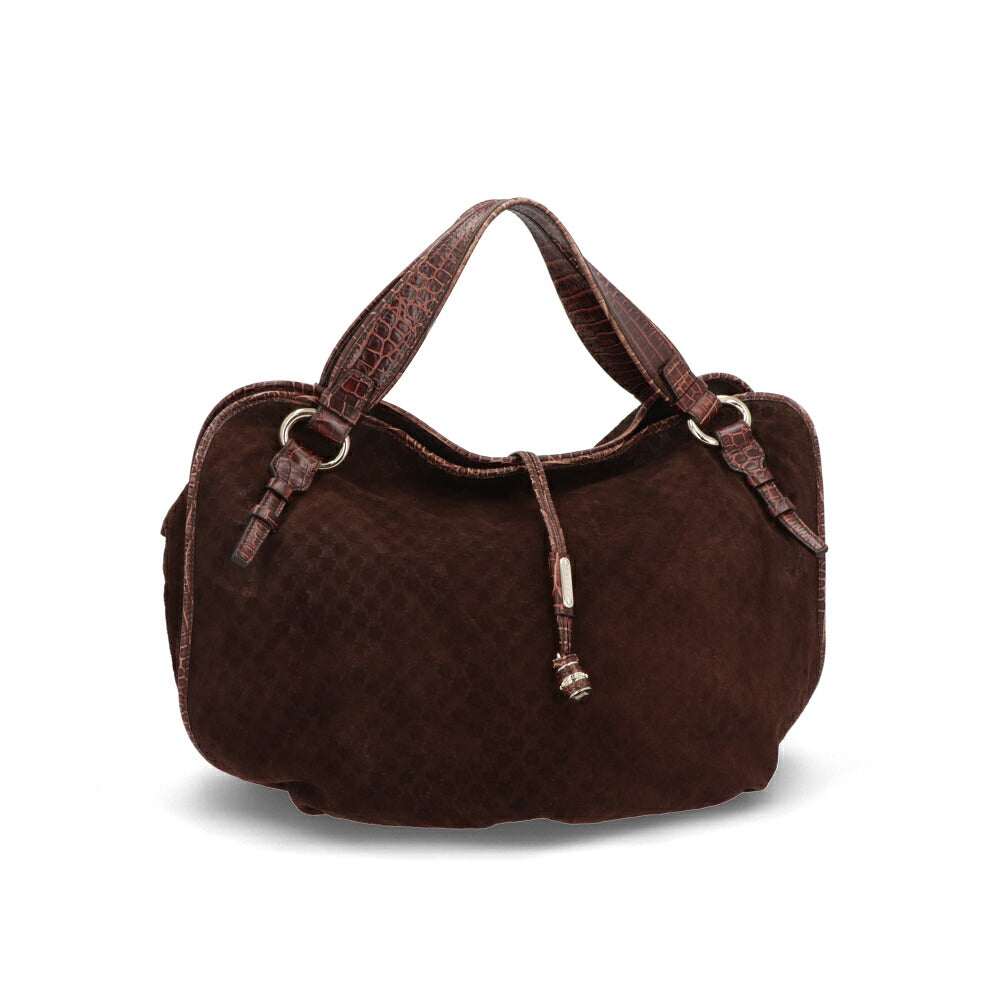 【中古/ABランク】CELINE セリーヌ レディース トートバッグ ビタースウィート ブラウン系 スウェード シリアルあり 総柄 トリオンフ