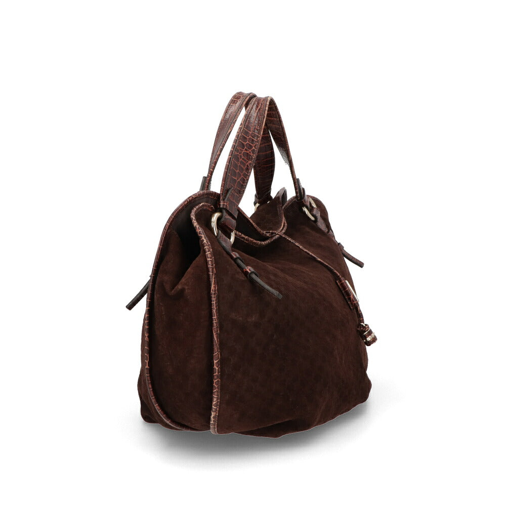 【中古/ABランク】CELINE セリーヌ レディース トートバッグ ビタースウィート ブラウン系 スウェード シリアルあり 総柄 トリオンフ