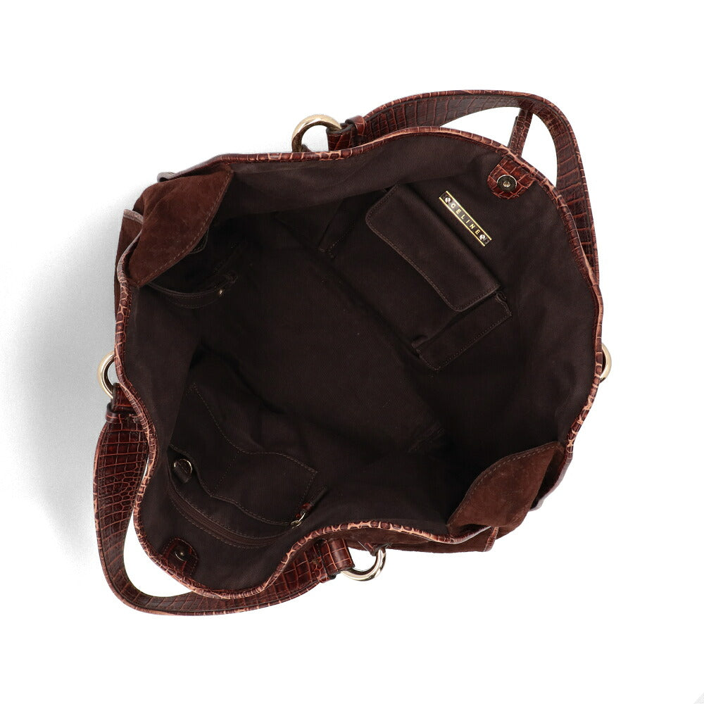 【中古/ABランク】CELINE セリーヌ レディース トートバッグ ビタースウィート ブラウン系 スウェード シリアルあり 総柄 トリオンフ