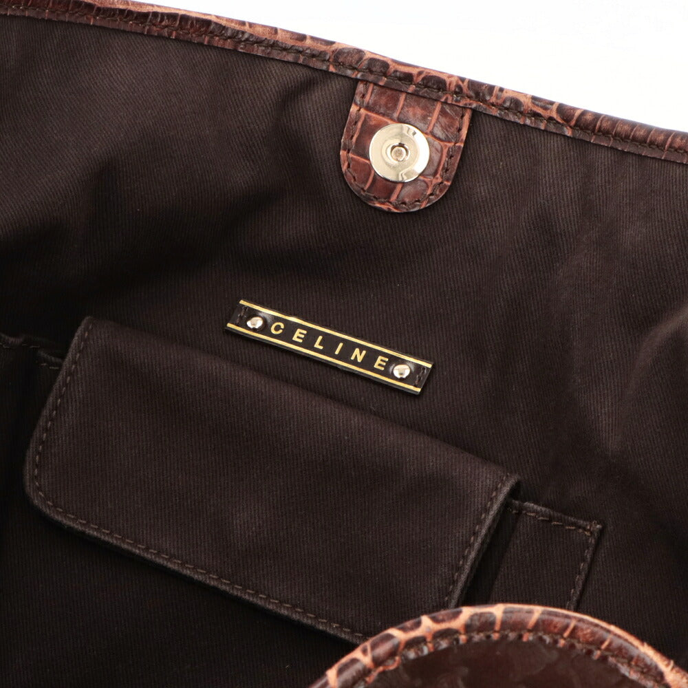 【中古/ABランク】CELINE セリーヌ レディース トートバッグ ビタースウィート ブラウン系 スウェード シリアルあり 総柄 トリオンフ