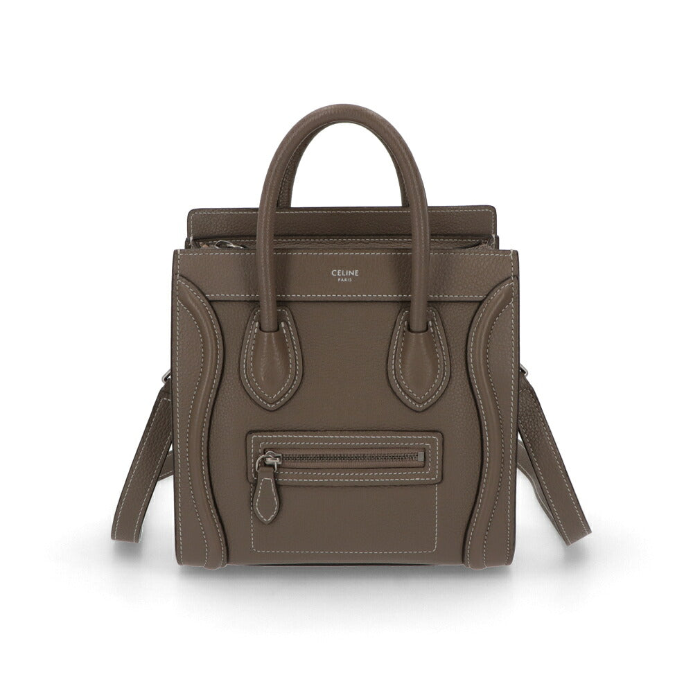 【中古/ABランク】 CELINE セリーヌ レディース バッグ ショルダーバッグ ラゲージナノ グレージュ カーフスキン シリアルあり ハンドバッグ 18924