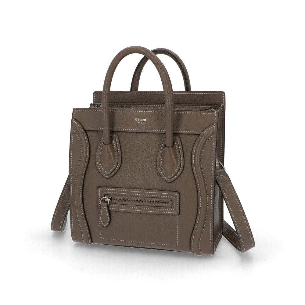 【中古/ABランク】 CELINE セリーヌ レディース バッグ ショルダーバッグ ラゲージナノ グレージュ カーフスキン シリアルあり ハンドバッグ 18924