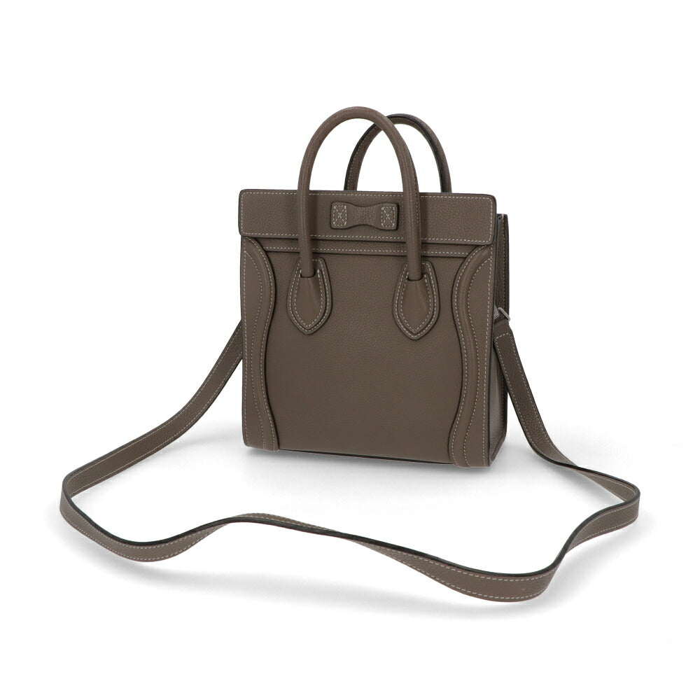 【中古/ABランク】 CELINE セリーヌ レディース バッグ ショルダーバッグ ラゲージナノ グレージュ カーフスキン シリアルあり ハンドバッグ 18924