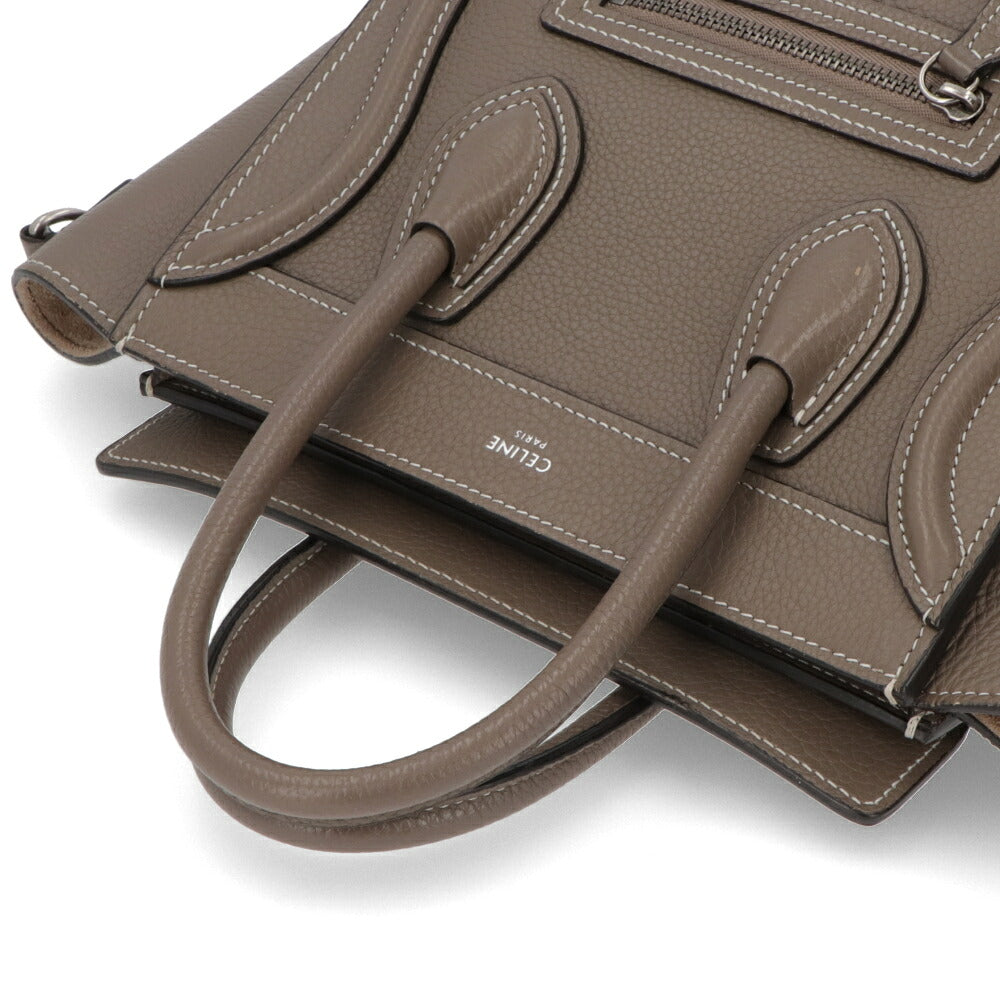 【中古/ABランク】 CELINE セリーヌ レディース バッグ ショルダーバッグ ラゲージナノ グレージュ カーフスキン シリアルあり ハンドバッグ 18924