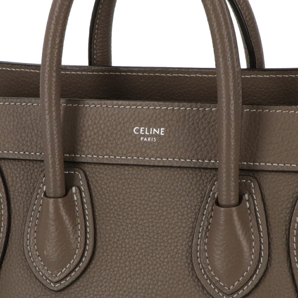 【中古/ABランク】 CELINE セリーヌ レディース バッグ ショルダーバッグ ラゲージナノ グレージュ カーフスキン シリアルあり ハンドバッグ 18924