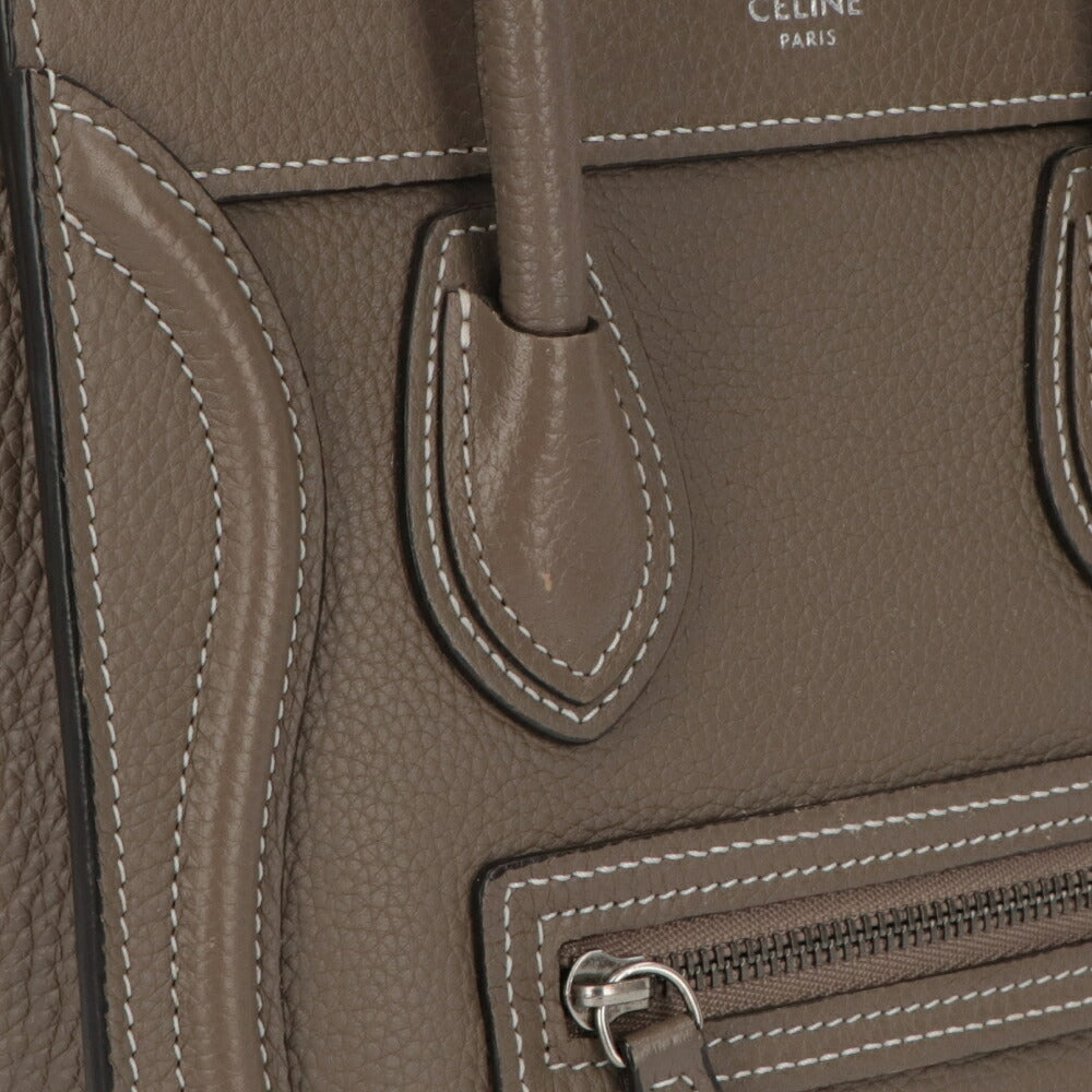 【中古/ABランク】 CELINE セリーヌ レディース バッグ ショルダーバッグ ラゲージナノ グレージュ カーフスキン シリアルあり ハンドバッグ 18924