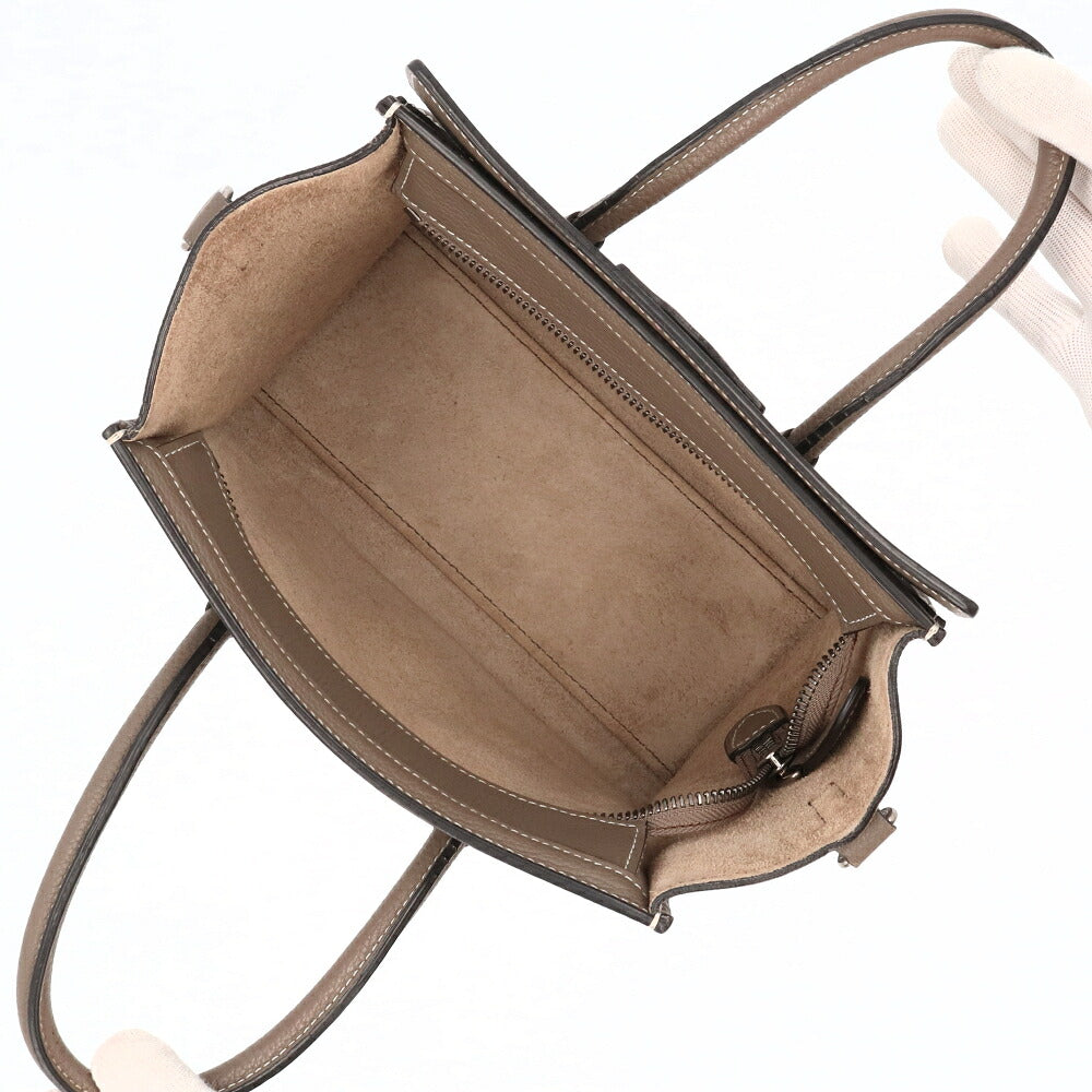【中古/ABランク】 CELINE セリーヌ レディース バッグ ショルダーバッグ ラゲージナノ グレージュ カーフスキン シリアルあり ハンドバッグ 18924