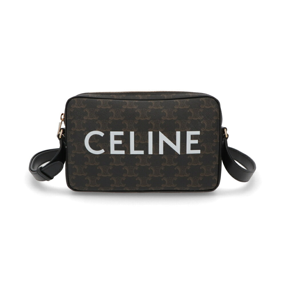 【中古/Aランク】 CELINE セリーヌ メンズ バッグ ショルダーバッグ ミディアム メッセンジャーバッグ ブラウン系 トリオンフ ロゴ 194502CIM