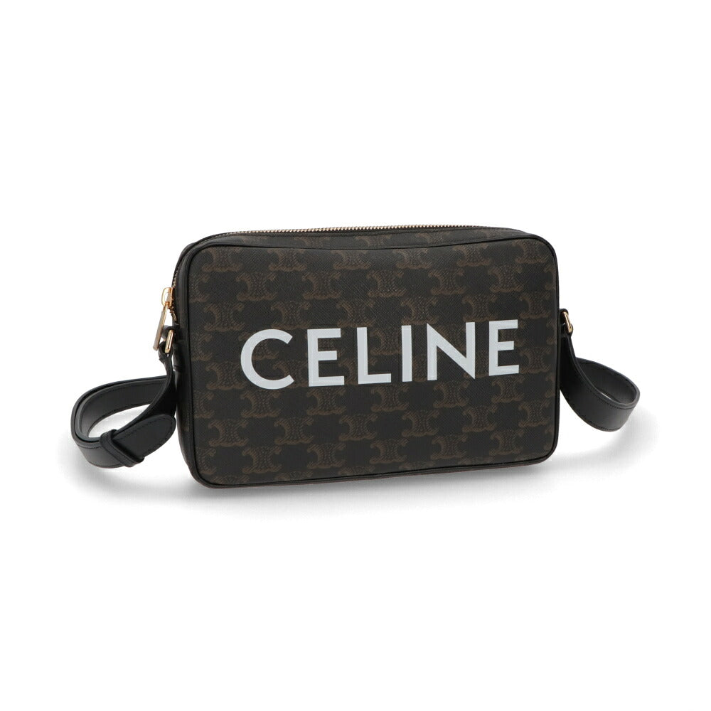 【中古/Aランク】 CELINE セリーヌ メンズ バッグ ショルダーバッグ ミディアム メッセンジャーバッグ ブラウン系 トリオンフ ロゴ 194502CIM
