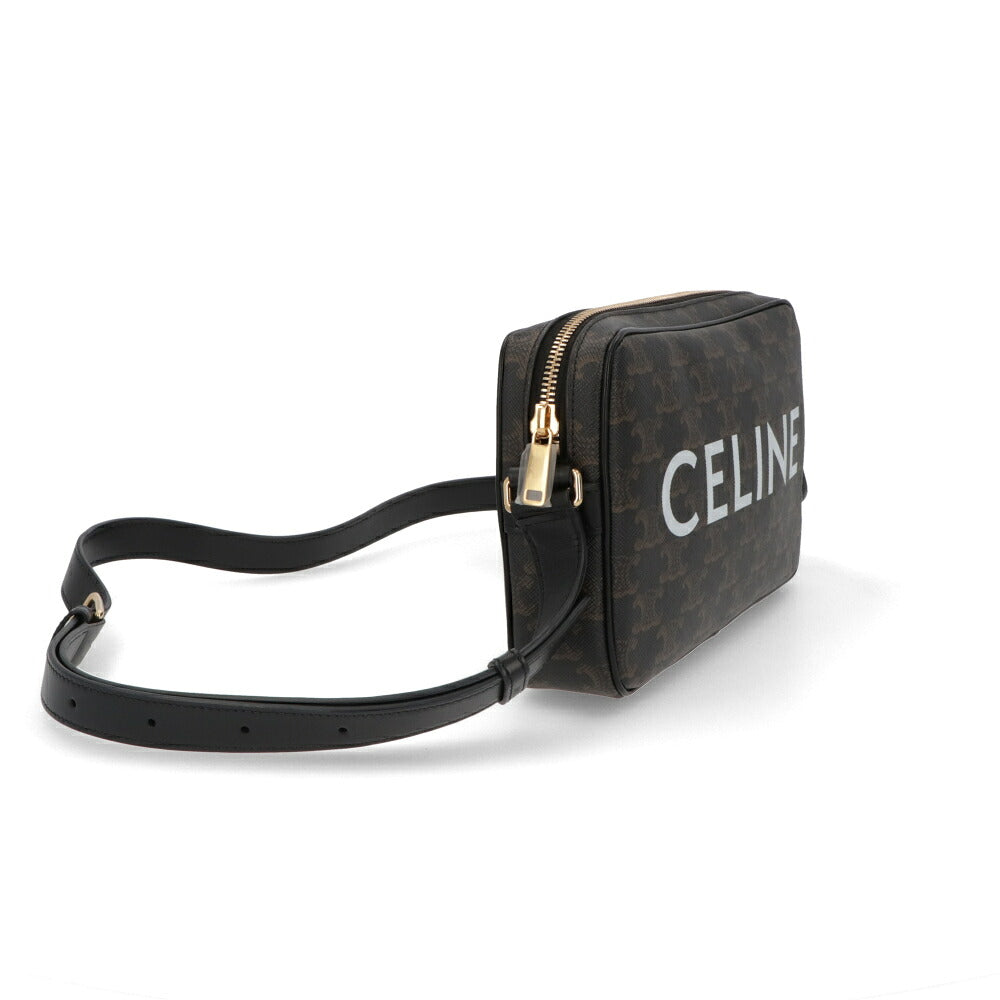 【中古/Aランク】 CELINE セリーヌ メンズ バッグ ショルダーバッグ ミディアム メッセンジャーバッグ ブラウン系 トリオンフ ロゴ 194502CIM