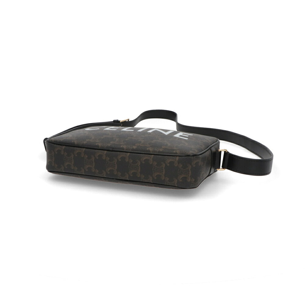 【中古/Aランク】 CELINE セリーヌ メンズ バッグ ショルダーバッグ ミディアム メッセンジャーバッグ ブラウン系 トリオンフ ロゴ 194502CIM