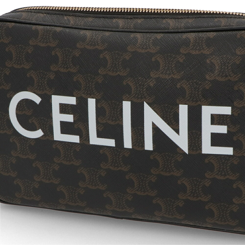 【中古/Aランク】 CELINE セリーヌ メンズ バッグ ショルダーバッグ ミディアム メッセンジャーバッグ ブラウン系 トリオンフ ロゴ 194502CIM
