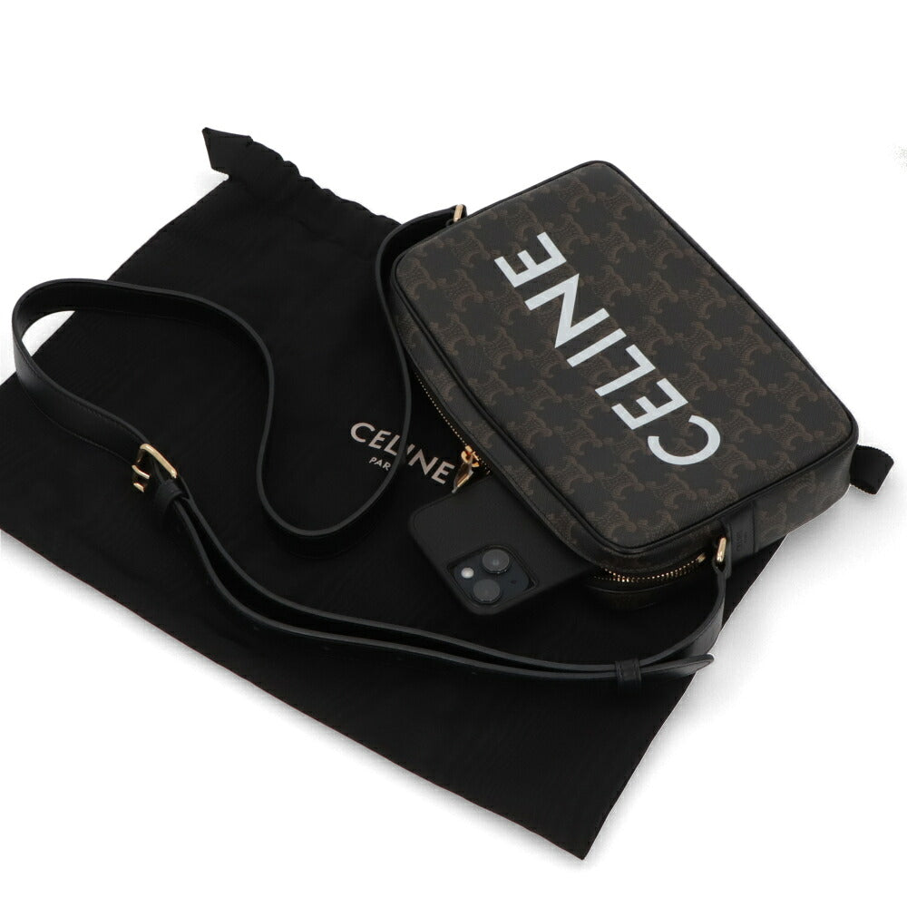 【中古/Aランク】 CELINE セリーヌ メンズ バッグ ショルダーバッグ ミディアム メッセンジャーバッグ ブラウン系 トリオンフ ロゴ 194502CIM