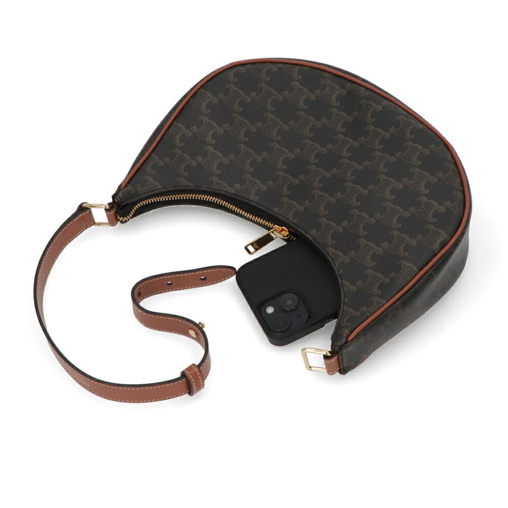 【中古/Aランク】 CELINE セリーヌ レディース バッグ ショルダーバッグ AVA バッグ ブラウン系 トリオンフ ホーボーバッグ 三日月バッグ 193952BZJ