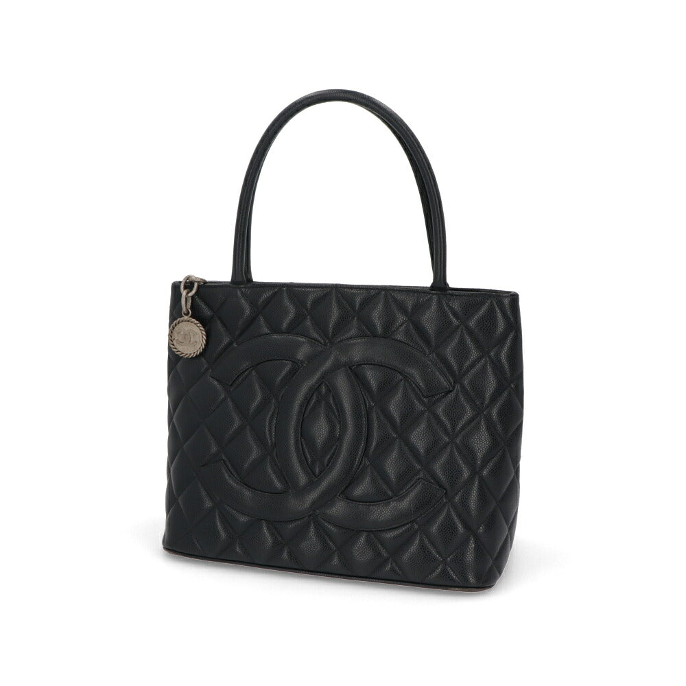 【中古/Bランク】CHANEL シャネル レディース ハンドバッグ 復刻トート ブラック系 キャビアスキン シリアルあり ヴィンテージ A01804