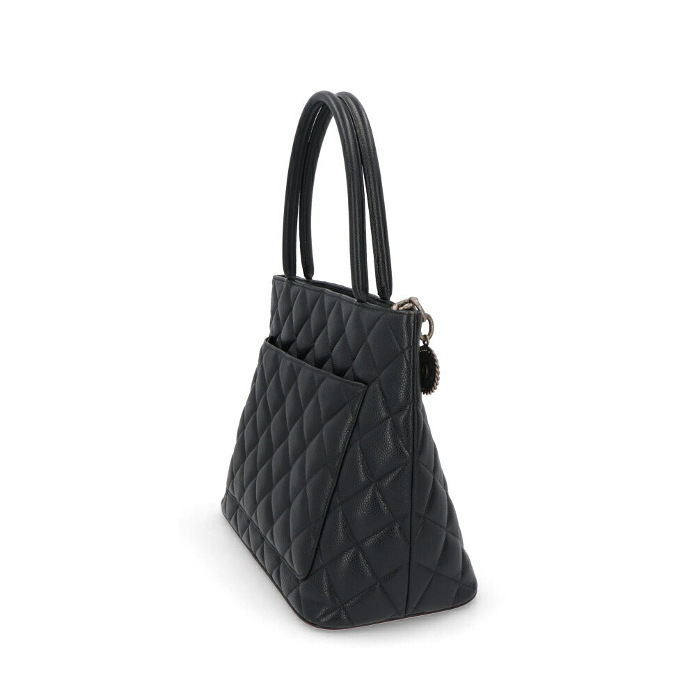 【中古/Bランク】CHANEL シャネル レディース ハンドバッグ 復刻トート ブラック系 キャビアスキン シリアルあり ヴィンテージ A01804