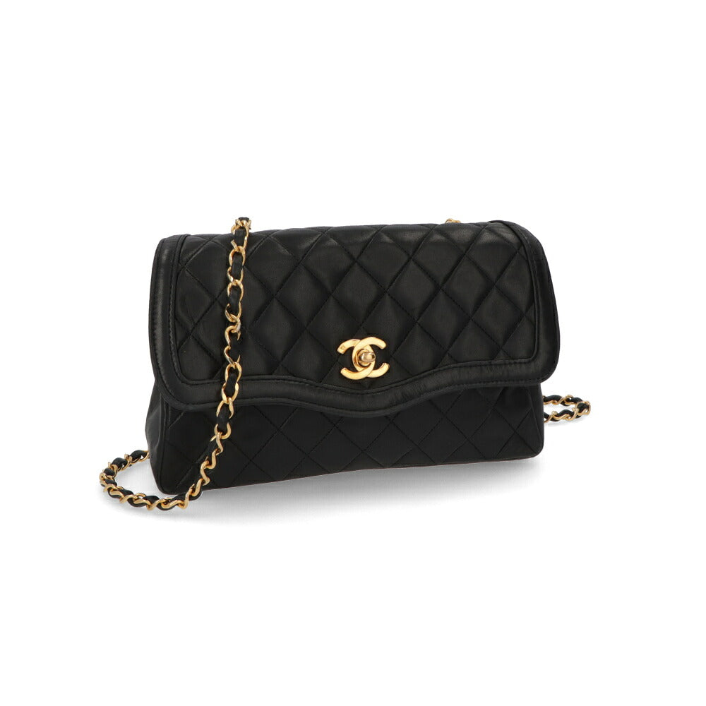 【中古/ABランク】CHANEL シャネル レディース ショルダーバッグ マトラッセ ブラック ラムスキン シリアルあり ヴィンテージ チェーンバッグ