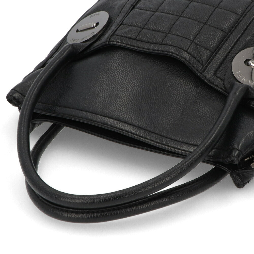 【中古/ABランク】 CHANEL シャネル レディース バッグ ハンドバッグ チョコバー ブラック キャビアスキン シリアルあり ミニバッグ