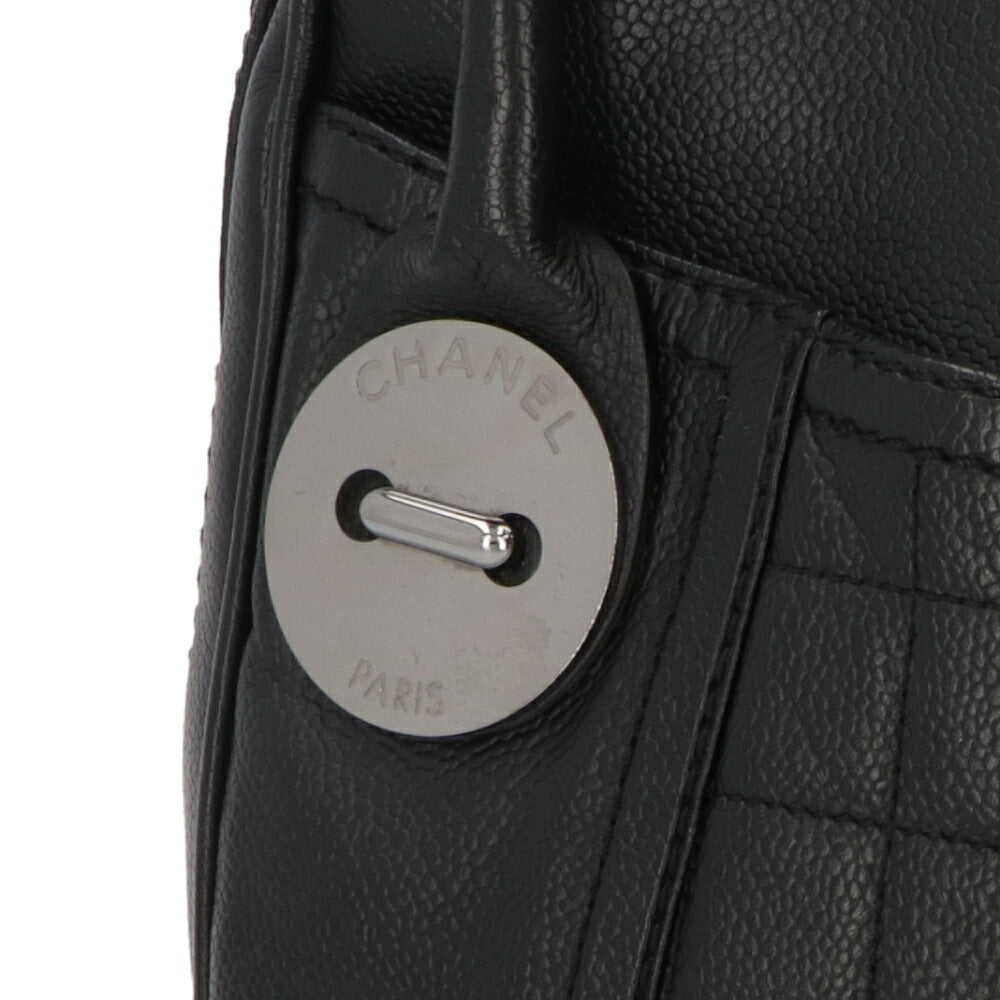 【中古/ABランク】 CHANEL シャネル レディース バッグ ハンドバッグ チョコバー ブラック キャビアスキン シリアルあり ミニバッグ