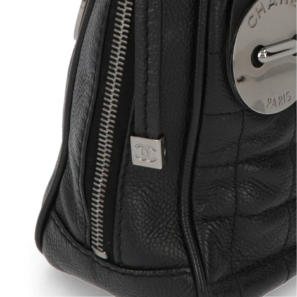 【中古/ABランク】 CHANEL シャネル レディース バッグ ハンドバッグ チョコバー ブラック キャビアスキン シリアルあり ミニバッグ