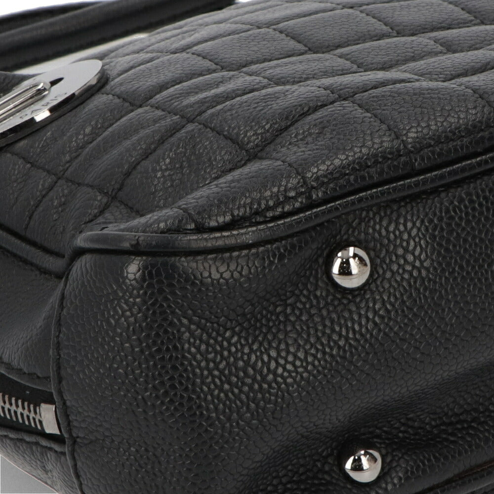 【中古/ABランク】 CHANEL シャネル レディース バッグ ハンドバッグ チョコバー ブラック キャビアスキン シリアルあり ミニバッグ