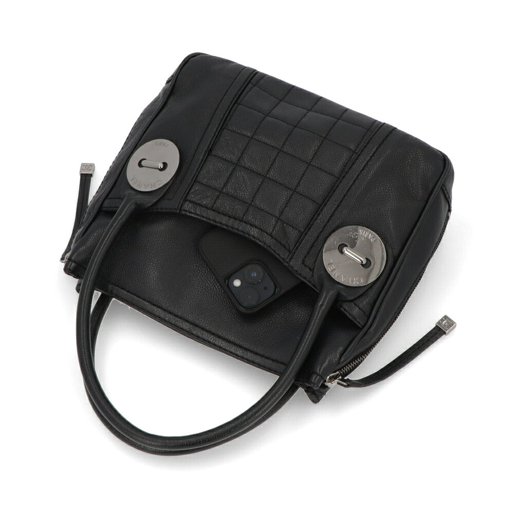 【中古/ABランク】 CHANEL シャネル レディース バッグ ハンドバッグ チョコバー ブラック キャビアスキン シリアルあり ミニバッグ
